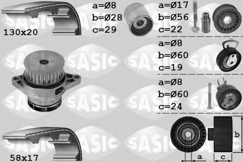 Set pompa apa + curea dintata VW LUPO 6X1 6E1 SASIC 3906085