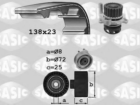 Set pompa apa + curea dintata VW SHARAN (7M8, 7M9, 7M6), SEAT ALHAMBRA (7V8, 7V9), SKODA OCTAVIA (1U2) - SASIC 3906091