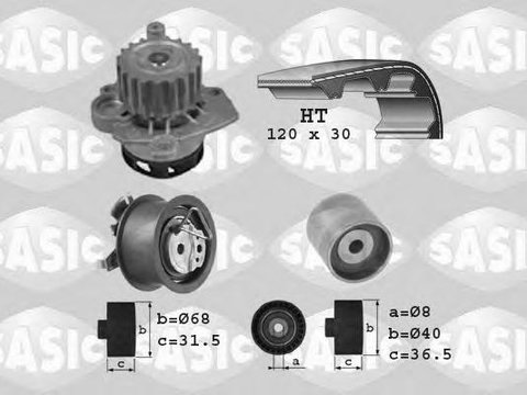 Set pompa apa + curea dintata VW SHARAN (7M8, 7M9, 7M6), FORD GALAXY (WGR), SEAT ALHAMBRA (7V8, 7V9) - SASIC 3906003