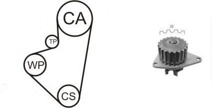 Set pompa apa curea dintata WPK-121203 AIRTEX pentru CitroEn Ax CitroEn Bx CitroEn C15 CitroEn Zx Peugeot 205 Peugeot 309 Peugeot 106 Peugeot 306 CitroEn Saxo CitroEn Berlingo Peugeot Partner Peugeot Ranch Peugeot Grand CitroEn Xsara Peugeot 206 Peug