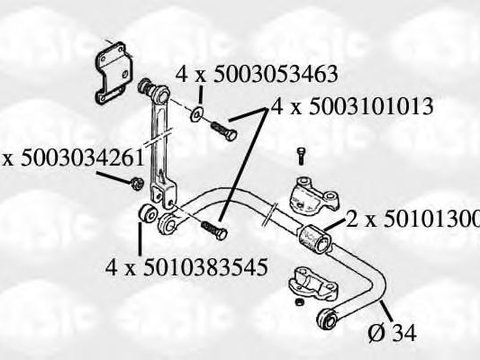 Set reparatie, bucsa bara stabilizatoare - SASIC T251018