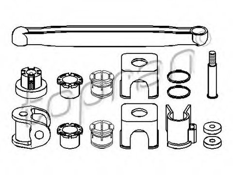 Set reparatie levier cutie de viteze 206 933 TOPRAN pentru Opel Corsa Opel Vita Opel Combo Opel Tigra