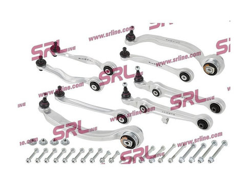 Set reparatie suspensie fata SRLine Polonia 1327ZZ-2A pentru Audi A6 (C5) 1997-2005, Skoda Superb 2002-2008, Vw Passat 2000-2005 (cu brat inf. spre fata cu con de 21 mm)