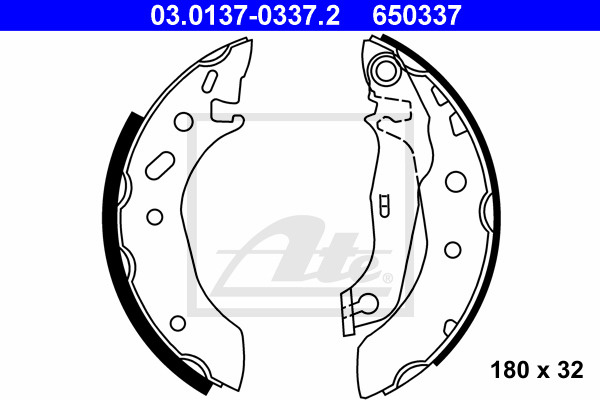 Set saboti frana 03 0137-0337 2 ATE pentru Ford Escort Ford Fiesta Mazda 121 Mazda Soho Ford Courier Ford Ka Ford Puma