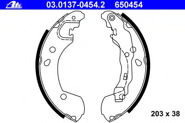 Set saboti frana 03 0137-0454 2 ATE pentru Renault Modus Renault Clio Renault Euro Nissan Note Nissan March Nissan Micra