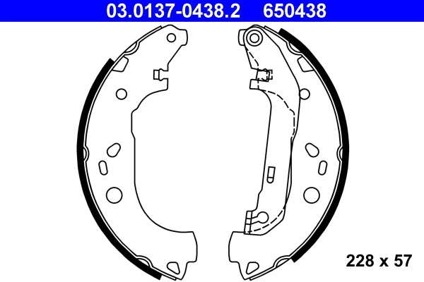 Set saboti frana ATE 03.0137-0438.2 pentru FORD TRANSIT CONNECT (P65_, P70_, P80_) 2002-2013