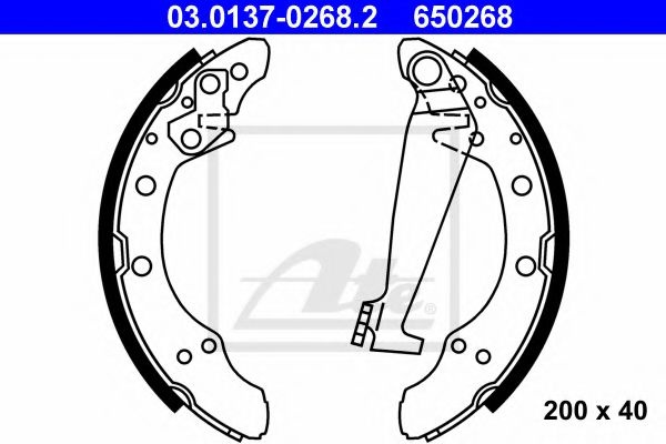 Set saboti frana AUDI 90 (89, 89Q, 8A, B3) (1987 - 1991) ATE 03.0137-0268.2