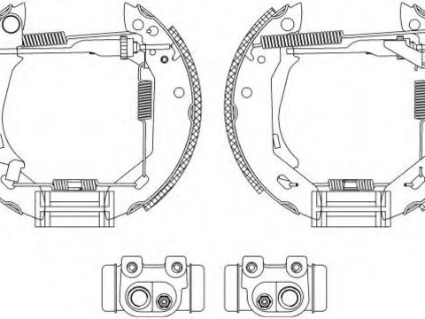 Set saboti frana Citroen ZX (N2), PEUGEOT 306 hatchback (7A, 7C, N3, N5), PEUGEOT 306 Cabriolet (7D, N3, N5) - HELLA PAGID 8DB 355 003-961