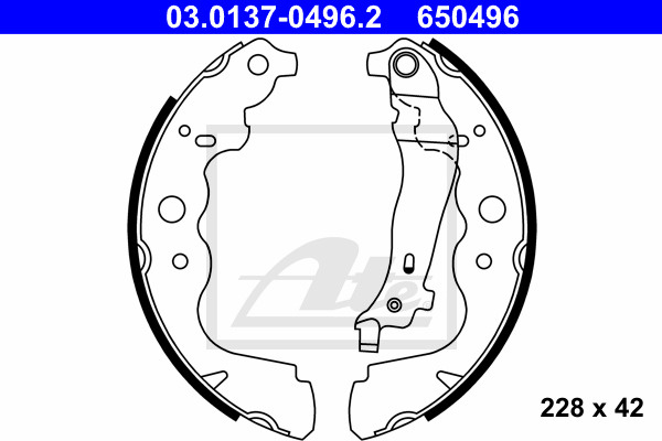 Set saboti frana # Dacia Dokker 2012 2013 2014 2015 2016 2017 2018 2019 2020 2021 2022 2023 2024 2025 # 03 0137 0496 2 # ATE