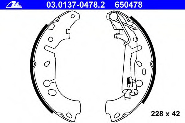 Set saboti frana # Fiat Linea 2007 2008 2009 2010 2011 2012 2013 2014 2015 2016 2017 2018 2019 2020 2021 2022 2023 2024 2025 # 03 0137 0478 2 # ATE