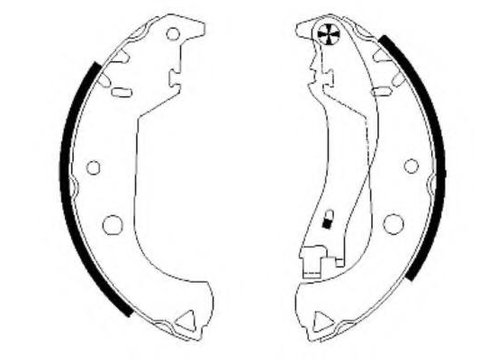 Set saboti frana FIAT STRADA pick-up (178E), FIAT DOBLO (119), FIAT DOBLO Cargo (223) - HELLA PAGID 8DB 355 002-611