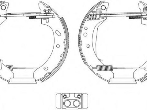 Set saboti frana FORD COURIER caroserie (J5_, J3_), FORD COURIER pick-up - HELLA PAGID 8DB 355 004-411