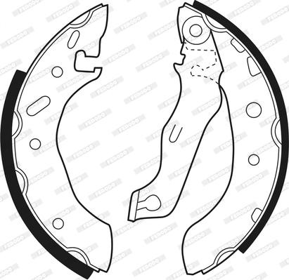 Set saboti frana FORD ESCORT CLASSIC ESCORT VI FIESTA III FIESTA IV FIESTA-HATCHBACK FIESTA-MINIVAN KA PUMA MAZDA FORD FIESTA IV (JA_, JB_), Hatchback, 08.1995 - 06.2006 Ferodo FSB543