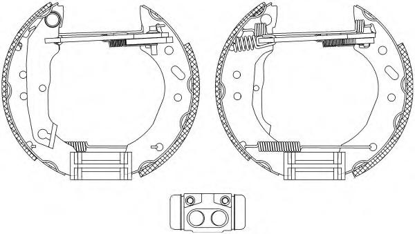 Set saboti frana FORD ESCORT Mk V (GAL), FORD ESCORT Mk VI Cabriolet (ALL), FORD ESCORT Mk VI (GAL) - HELLA PAGID 8DB 355 005-011