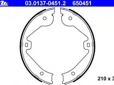 Set saboti frana frana de mana 03 0137-0451 2 ATE pentru Land rover Range rover Mercedes-benz R-class Audi Q7 Mercedes-benz Gl-class Vw Touareg Mercedes-benz M-class