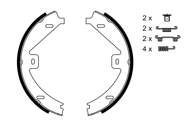 Set saboti frana, frana de mana BOSCH 0986487752 compatibil cu MERCEDES-BENZ E-CLASS T-Model (S212) 2009 2010 2011 2012 2013 2014 2015 2016