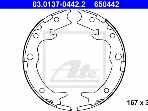 Set saboti frana, frana de mana HONDA CR-V II (RD) (2001 - 2006) ATE 03.0137-0442.2 piesa NOUA