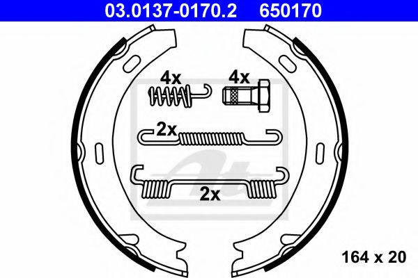 Set saboti frana, frana de mana MERCEDES-BENZ 190 (W201) (1982 - 1993) ATE 03.0137-0170.2