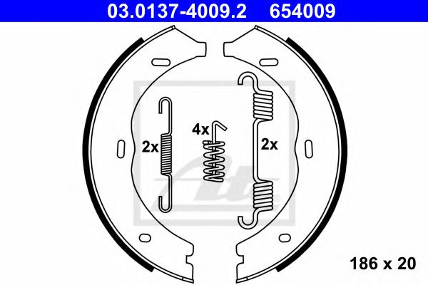 Set saboti frana, frana de mana MERCEDES-BENZ V-CLASS (W447) (2014 - 2016) ATE 03.0137-4009.2