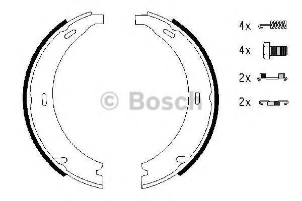 Set saboti frana, frana de mana MERCEDES-BENZ COUPE (C124), MERCEDES-BENZ limuzina (W124), MERCEDES-BENZ KOMBI Break (S124) - BOSCH 0 986 487 543