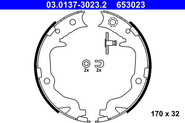 Set saboti frana frana de mana # Mitsubishi Galant 2010 2011 2012 2013 2014 2015 2016 2017 2018 2019 2020 2021 2022 2023 2024 2025 # 03 0137 3023 2 # ATE