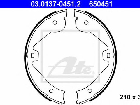 Set saboti frana, frana de mana PORSCHE CAYENNE (9PA, 955) (2002 - 2010) ATE 03.0137-0451.2