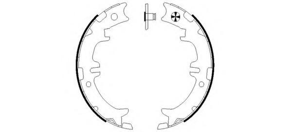 Set saboti frana, frana de mana TOYOTA ESTIMA (TCR2_, TCR1_), LEXUS GS limuzina (JZS147), LEXUS IS I limuzina (JCE1_, GXE1_) - HELLA PAGID 8DA 355 050