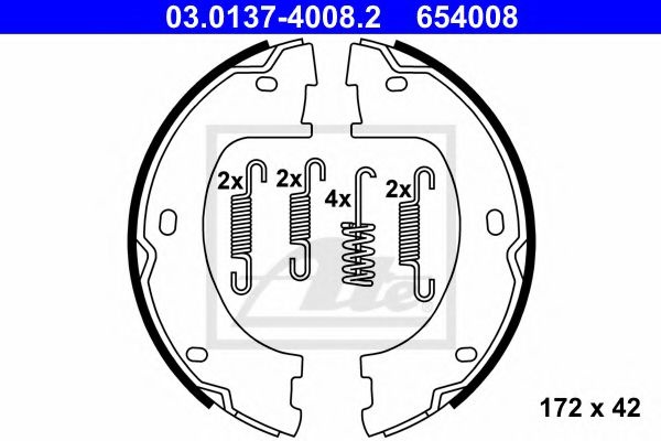 Set saboti frana, frana de mana VW CRAFTER 30-50 caroserie (2E) (2006 - 2016) ATE 03.0137-4008.2 piesa NOUA