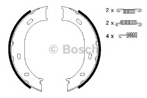 Set saboti frana, frana de mana VW LT II caroserie (2DA, 2DD, 2DH) (1996 - 2006) BOSCH 0 986 487 610 piesa NOUA