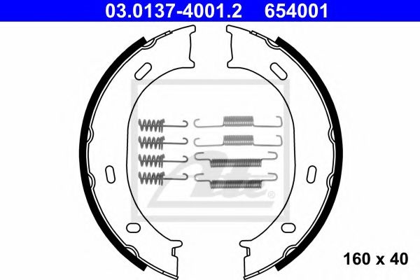 Set saboti frana, frana de mana VW LT II caroserie (2DA, 2DD, 2DH) (1996 - 2006) ATE 03.0137-4001.2 piesa NOUA