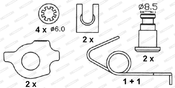 Set saboti frana FSB232 FERODO pentru CitroEn Ax CitroEn Saxo Peugeot 106