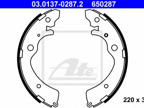 Set saboti frana HONDA CR-V I (RD) (1995 - 2002) ATE 03.0137-0287.2