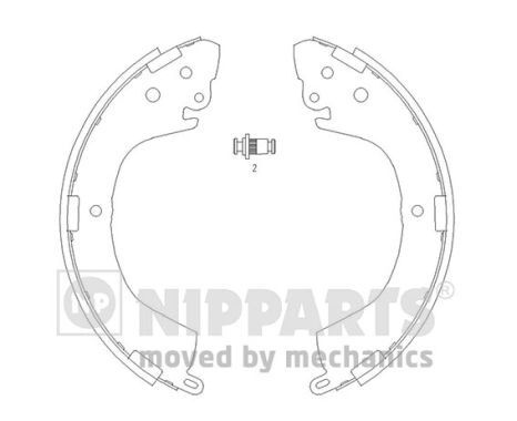 Set saboti frana ~ Mitsubishi Coltrodeo 1996 1997 1998 1999 2000 2001 2002 2003 2004 2005 2006 2007 ~ J3505040 ~ NIPPARTS