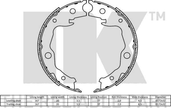 Set saboti frana NISSAN JUKE (F15), Hatchback, 06.