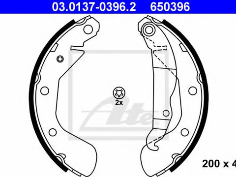 Set saboti frana OPEL TIGRA TwinTop (2004 - 2020) ATE 03.0137-0396.2