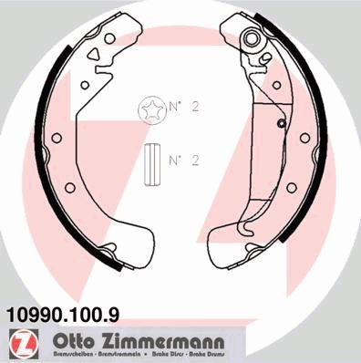 Set saboti frana OPEL VECTRA B hatchback (38_), OPEL VECTRA B (36_), VAUXHALL ASTRA Mk III (F) combi - ZIMMERMANN 10990.100.9