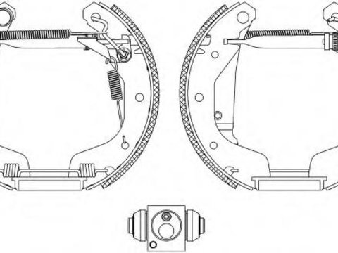 Set saboti frana OPEL VITA B (73_, 78_, 79_), VAUXHALL ASTRA Mk III (F) hatchback, VAUXHALL CORSA Mk I (B) - HELLA PAGID 8DB 355 004-191