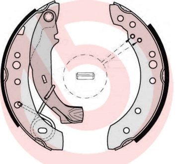 Set saboti frana ~ Peugeot 1007 2005 2006 2007 2008 2009 2010 2011 2012 2013 2014 2015 2016 2017 2018 2019 2020 2021 2022 2023 2024 ~ S 61 526 ~ BREMBO