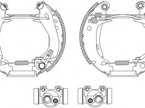 Set saboti frana PEUGEOT 106 (1A, 1C), Citroen AX (ZA-_), Citroen CHANSON (S0, S1) - HELLA PAGID 8DB 355 003-921