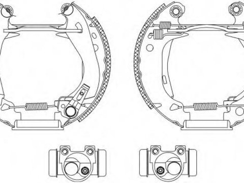 Set saboti frana PEUGEOT 205 (741A/C), PEUGEOT 309 (10C, 10A), PEUGEOT 309 Mk II (3C, 3A) - HELLA PAGID 8DB 355 003-651