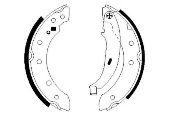 Set saboti frana PEUGEOT 206 SW 2E K HELLA 8DB3550