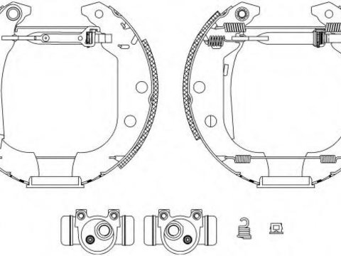 Set saboti frana PEUGEOT 306 Cabriolet (7D, N3, N5), PEUGEOT 306 limuzina (7B, N3, N5), PEUGEOT 405 Estate (15E) - HELLA PAGID 8DB 355 003-691