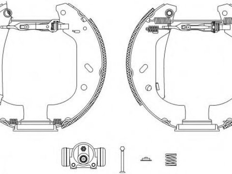 Set saboti frana PEUGEOT 806 (221), Citroen SYNERGIE (22, U6), FIAT ULYSSE (220) - HELLA PAGID 8DB 355 004-161