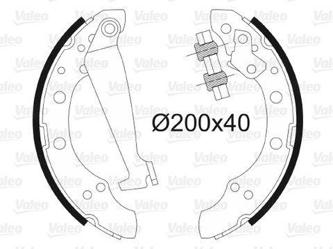 Set saboti frana puntea spate (562080 VALEO) AUDI,SEAT,SKODA,VW