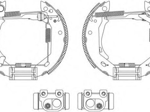 Set saboti frana RENAULT CLIO (B/C57_, 5/357_), RENAULT SUPER 5 (B/C40_) - HELLA PAGID 8DB 355 003-831