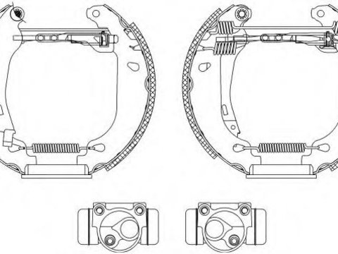 Set saboti frana RENAULT CLIO (B/C57_, 5/357_), RENAULT SUPER 5 (B/C40_), RENAULT CLIO caroserie (S57_) - HELLA PAGID 8DB 355 003-761