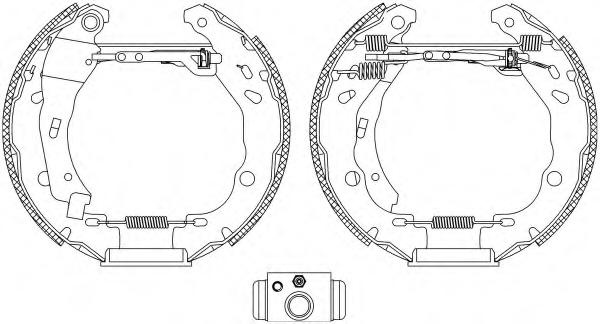 Set saboti frana RENAULT CLIO Mk II (BB0/1/2_, CB0/1/2_), RENAULT CLIO II caroserie (SB0/1/2_), RENAULT SYMBOL I (LB0/1/2_) - HELLA PAGID 8DB 355 004-