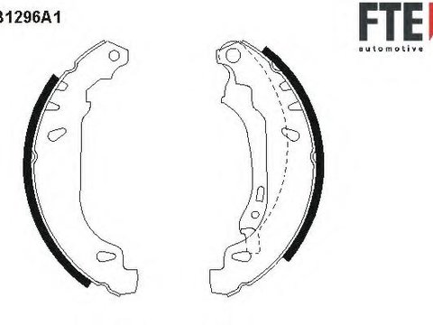 Set saboti frana RENAULT CLIO Mk II (BB0/1/2_, CB0/1/2_), RENAULT CLIO II caroserie (SB0/1/2_), RENAULT SYMBOL I (LB0/1/2_) - FTE BB1296A1