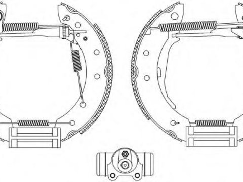 Set saboti frana RENAULT LAGUNA I I (B56_, 556_), PEUGEOT 306 Cabriolet (7D, N3, N5), PEUGEOT 306 limuzina (7B, N3, N5) - HELLA PAGID 8DB 355 003-981