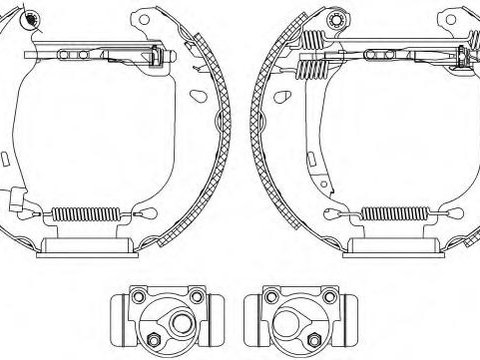 Set saboti frana RENAULT TWINGO I (C06_), RENAULT TWINGO I Van (S06_) - HELLA PAGID 8DB 355 003-971